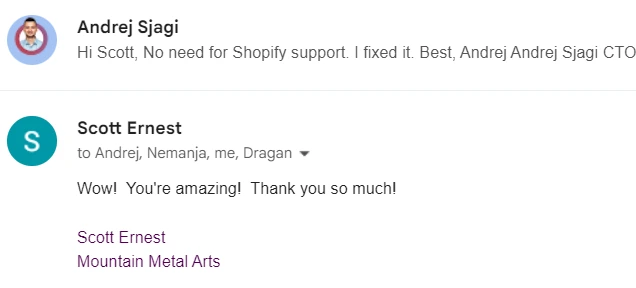 Client message: MMA Website Win