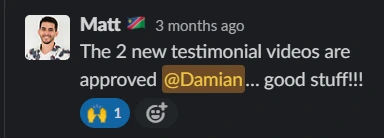 Client message: TT Slack SS2