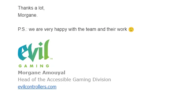 Evil Gaming: very happy with the team and their work