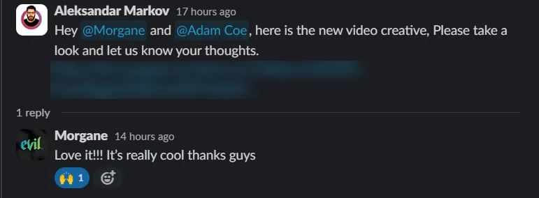Evil Gaming reacting to a new video creative