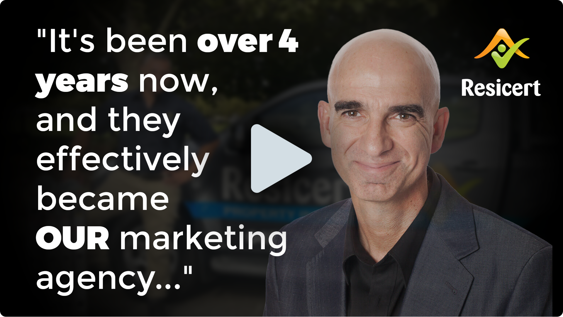 Client testimonial video thumbnail